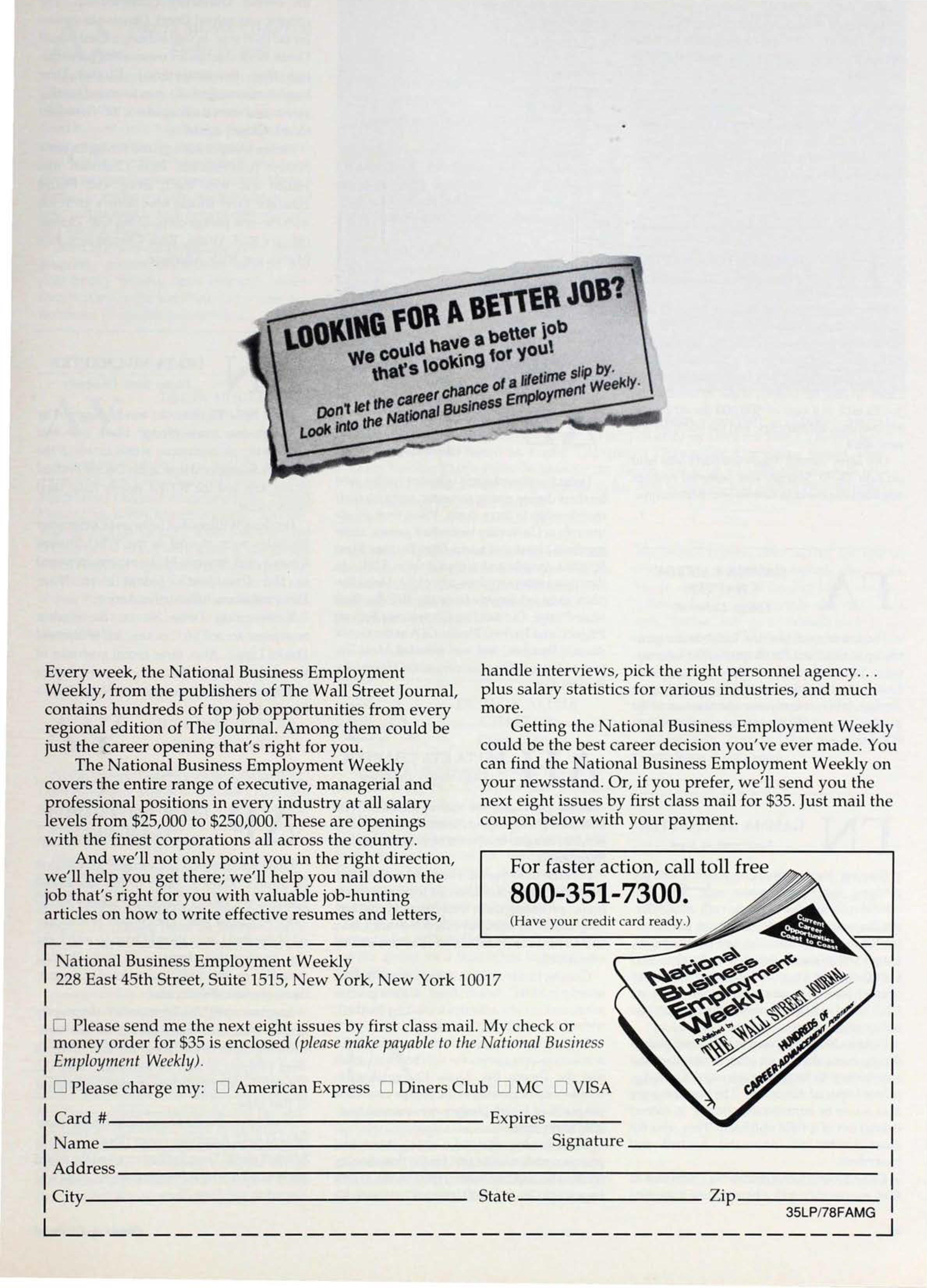 National Business Employment Weekly, December 1989